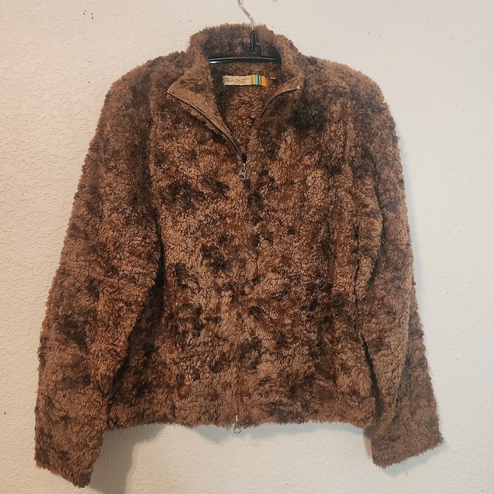 True Grit Dry Goods Faux Fur‎ Zip-Up Jacket, Size S